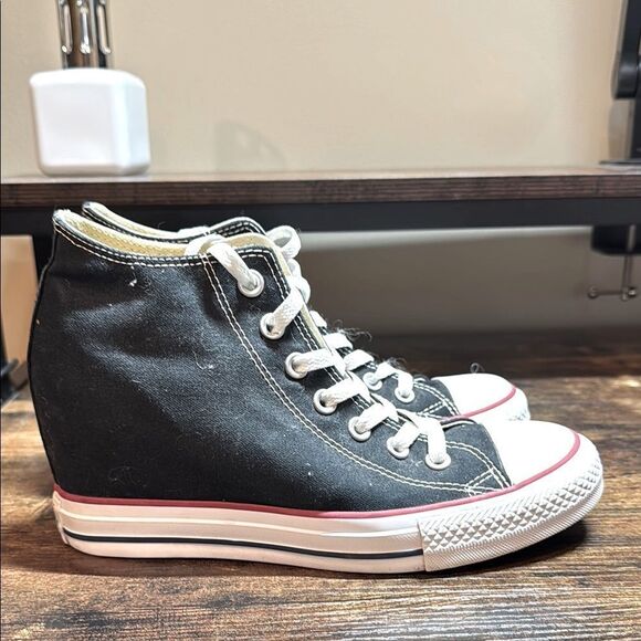 Converse Chuck Taylor All Star Lux Hidden  Wedge High Black Size 9 - Picture 1 of 11